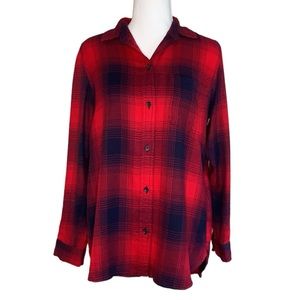 Madewell Classic Red & Black Plaid Flannel Long Sleeve